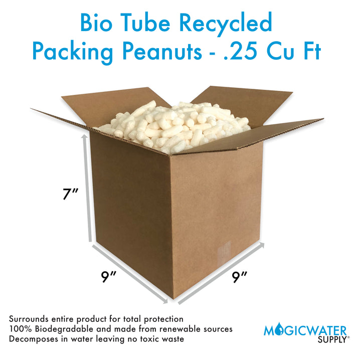 1/4 Cu Ft White Bio Tube Recycled Anti Static Packing Peanuts Tube Shape Loose Fill