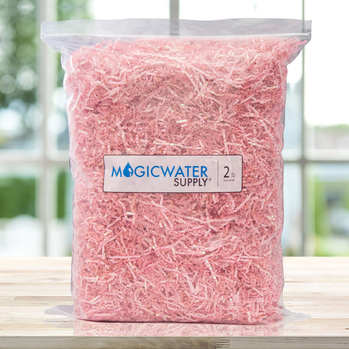 MagicWater Supply Crinkle Cut Paper Shred Filler(2LB) for Gift Wrapping & Basket Filling - Diamond Light Pink
