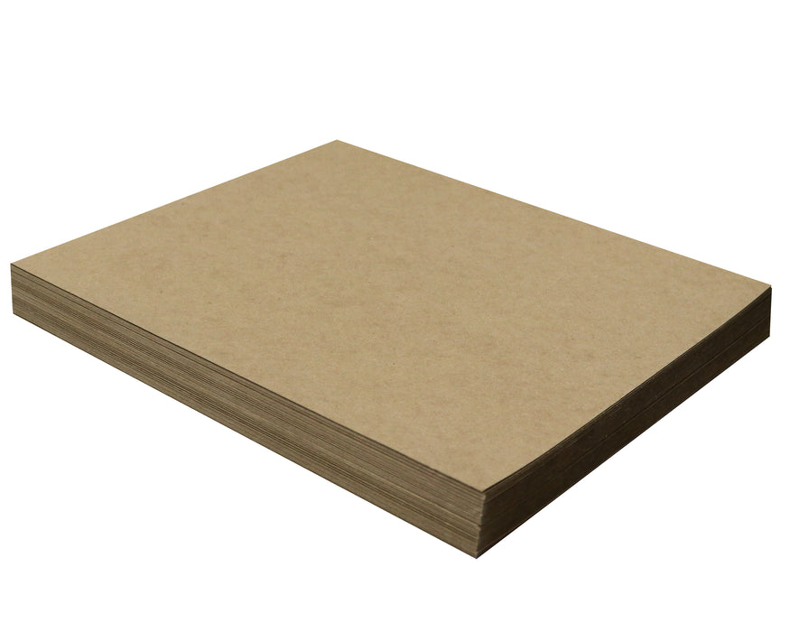 100 Sheets Chipboard 11 x 17 inch - 22pt (point) Light Weight Brown Kraft Cardboard Scrapbook Sheets & Picture Frame Backing Paper Board