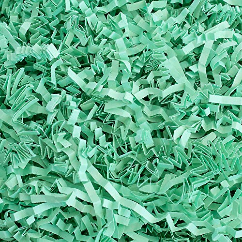 Crinkle Cut Paper Shred Filler (1/2 LB) for Gift Wrapping & Basket Filling - Mint